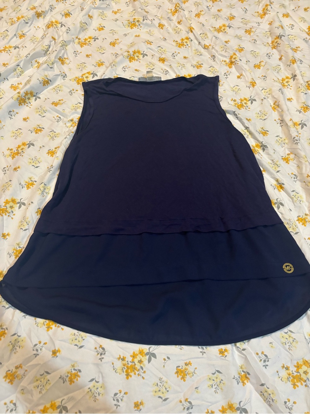 Michael Kors Navy Layered Tank Top